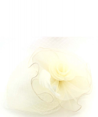 Mesh Net Flower Hair Clip HA300037 IVORY